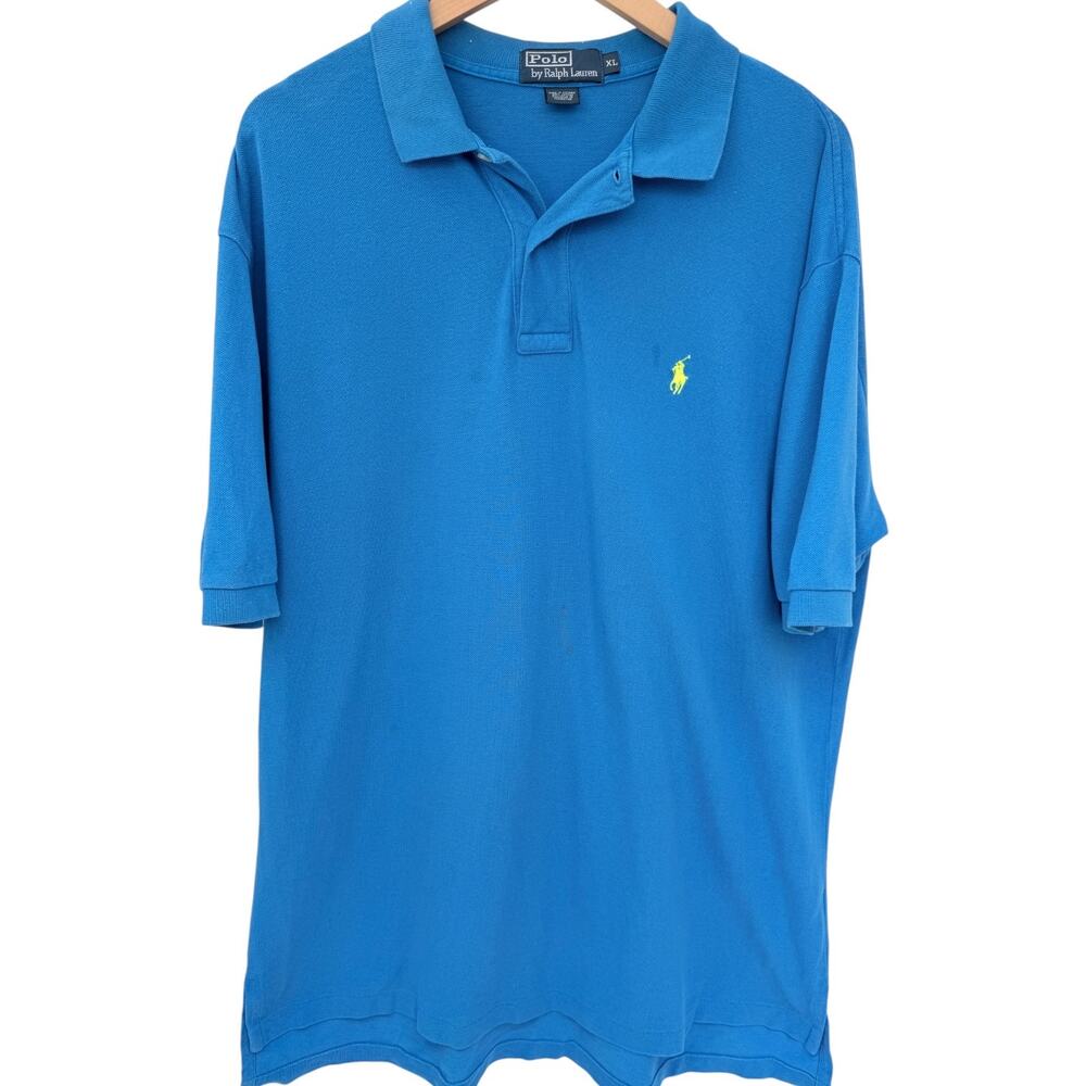Polo Ralph Lauren Polo Shirt Mens XL Blue Purple Pony Short Sleeve